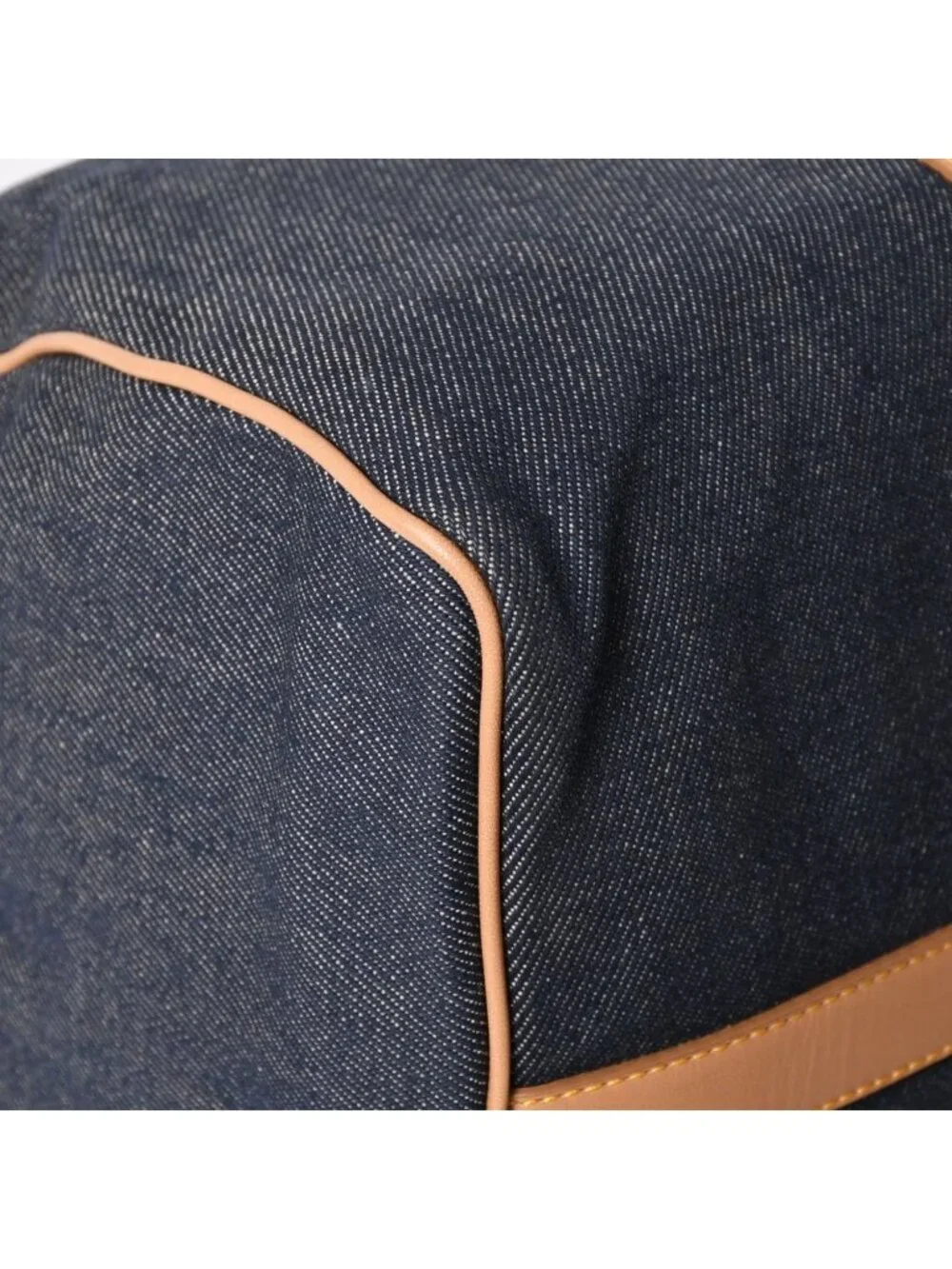 Dior Trotter Handbag Denim 35 Boston Gold